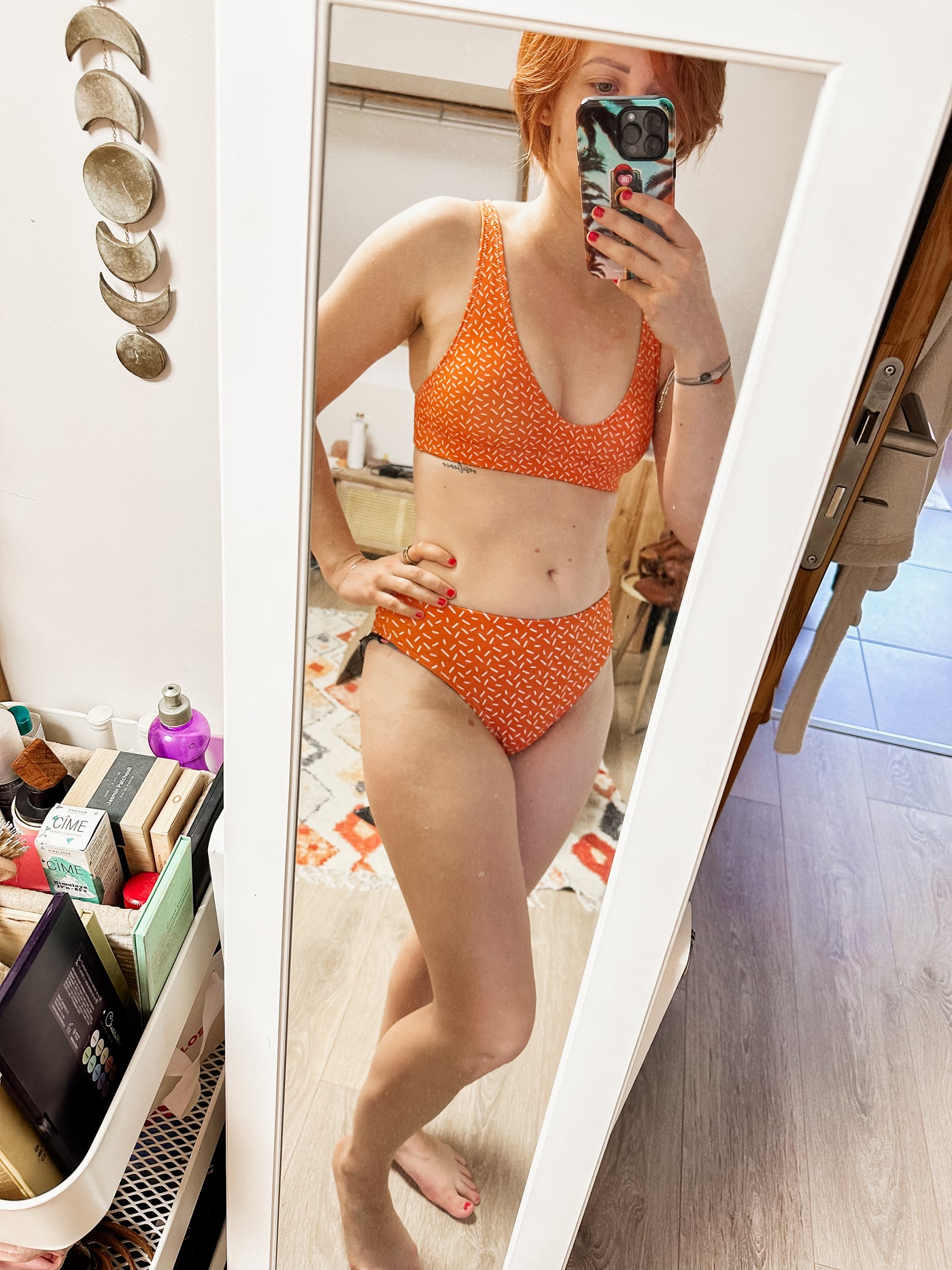 Orange Confetti - Gerecyclede bikini met hoge taille