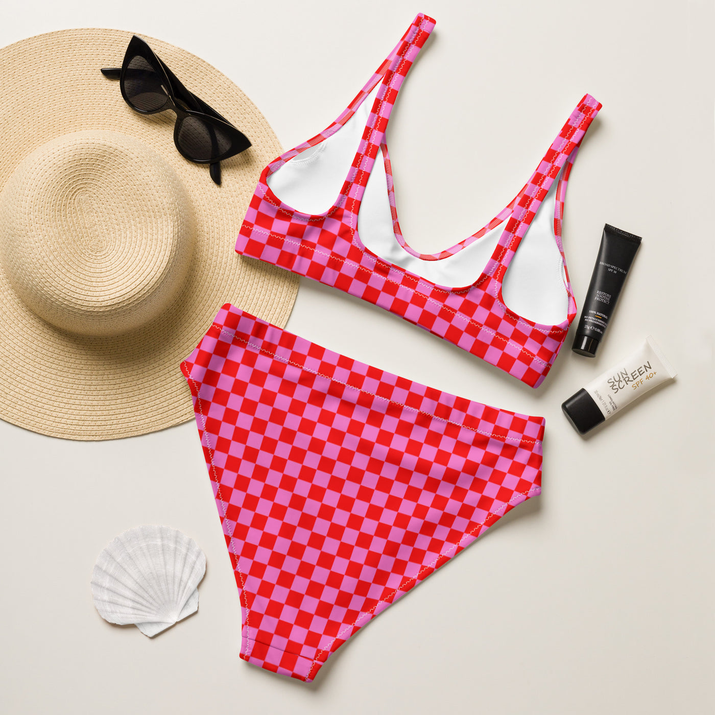 Pink Madness - Gerecyclede bikini met hoge taille