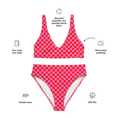 Pink Madness - Gerecyclede bikini met hoge taille