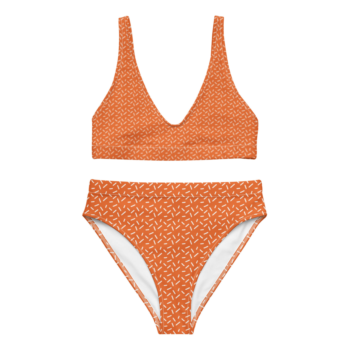 Orange Confetti - Gerecyclede bikini met hoge taille