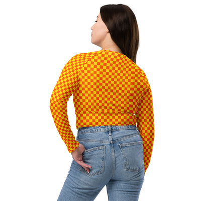 Orange Optimism - Recycled long-sleeve crop top