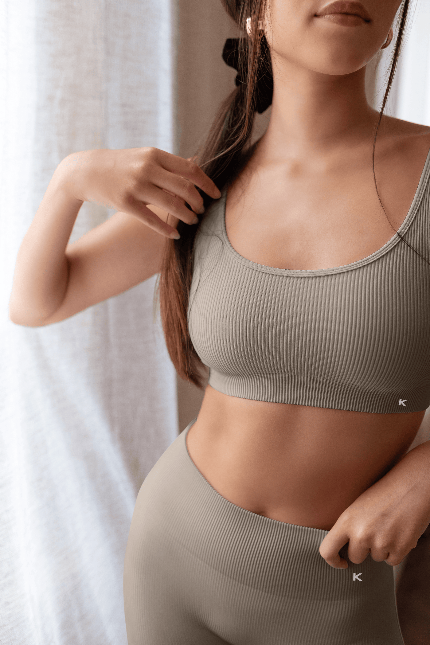 Eco Loungewear Kaly Ora Sport Top Taupe