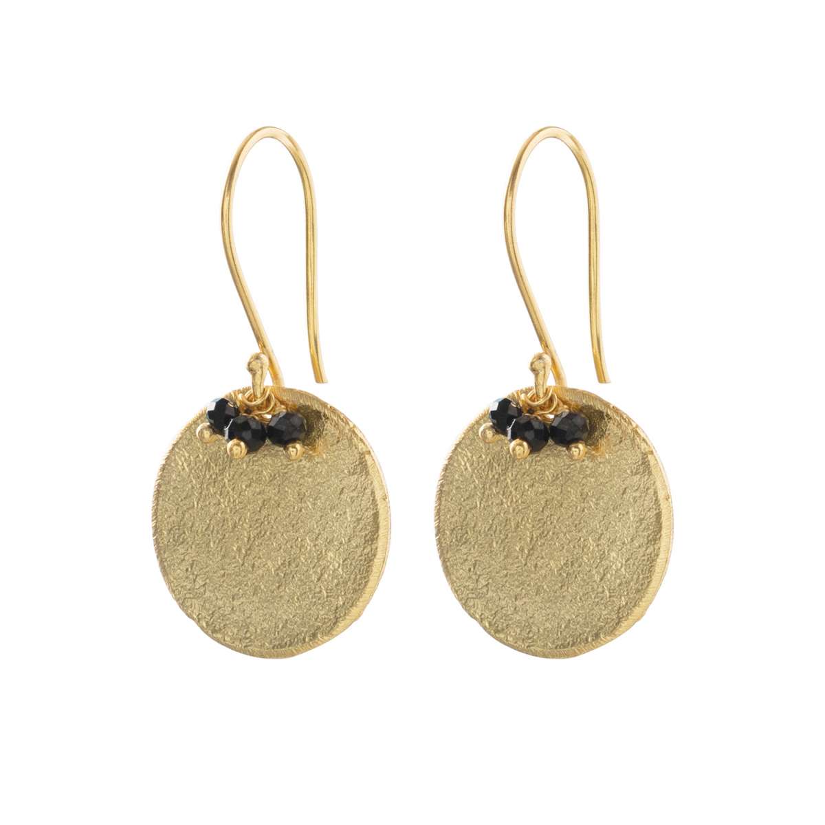 Precious Black Onyx Gold Oorbellen