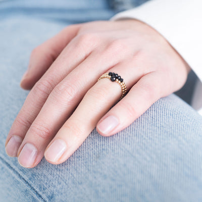 Sparkle Black Onyx Gold Ring A Beautiful Story