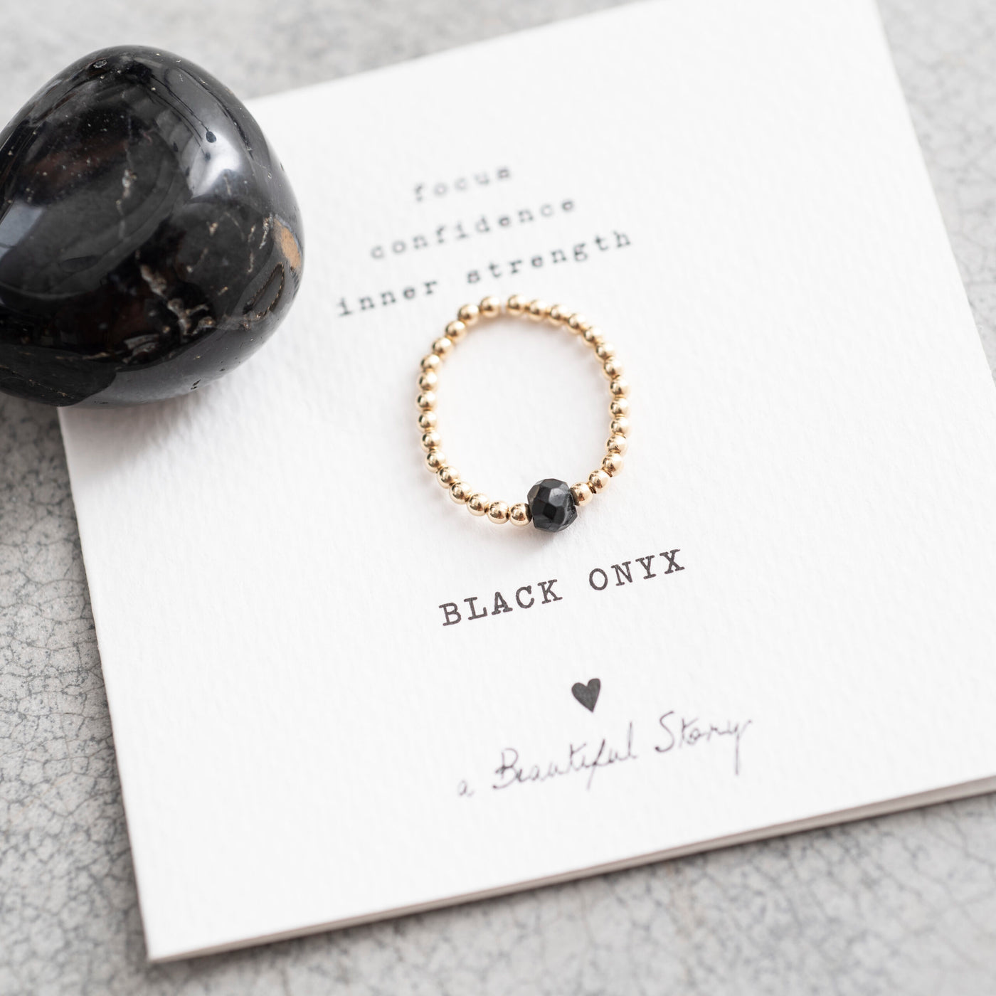 Sparkle Black Onyx Gold Ring A Beautiful Story