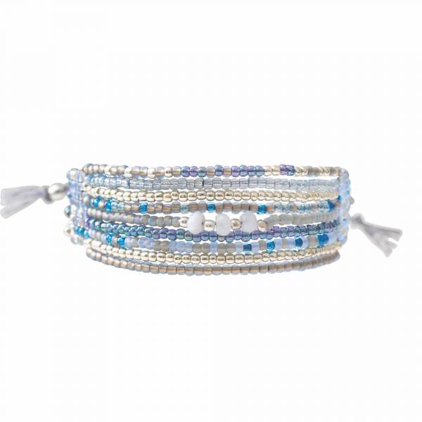 Brightness Blauwe Agaat Zilver Armband