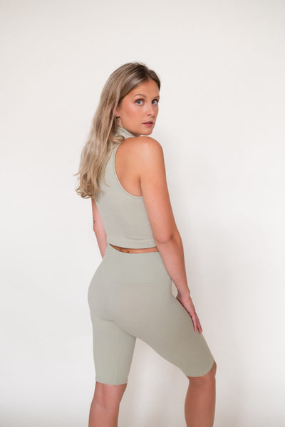 Eco Loungewear High Neck Top Sage