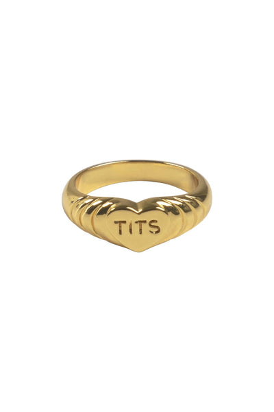 T.I.T.S. pink heart ring gold